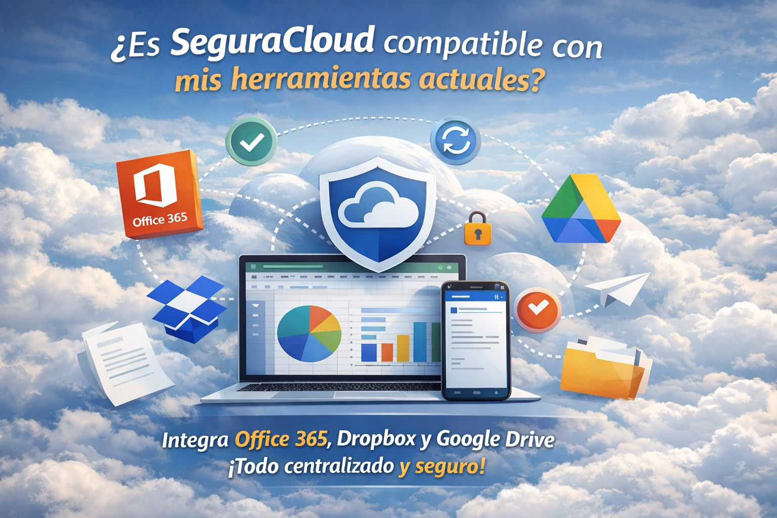 ¿Es SeguraCloud PYMES compatible con herramientas como Office, Dropbox o Google Drive?
