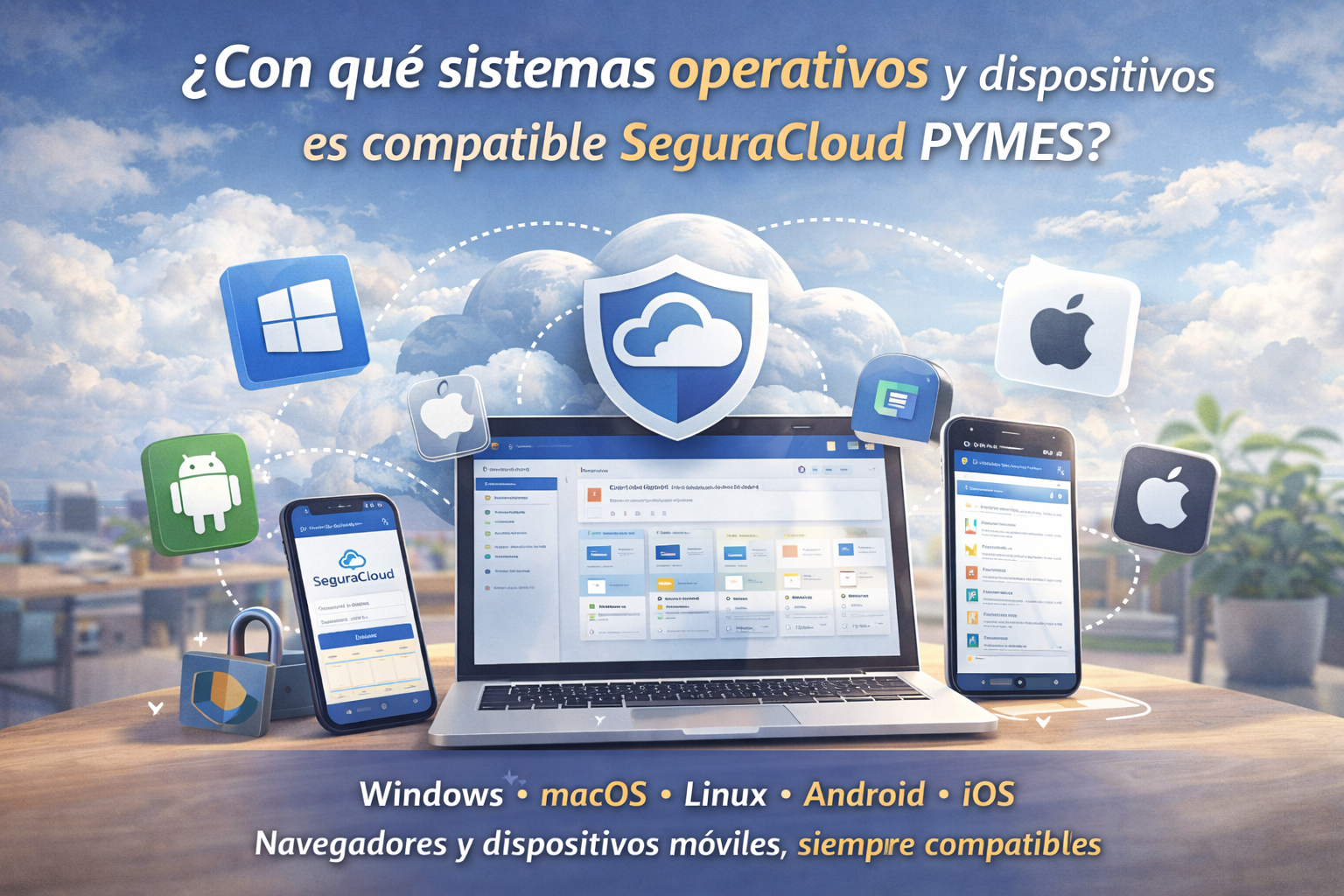 Compatibilidad de SeguraCloud con Windows, macOS, Linux, Android y iOS